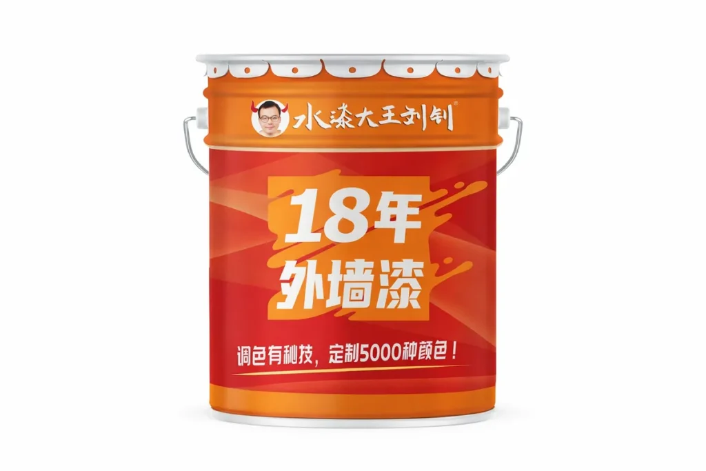 single bucket of exterior wall paint packaging