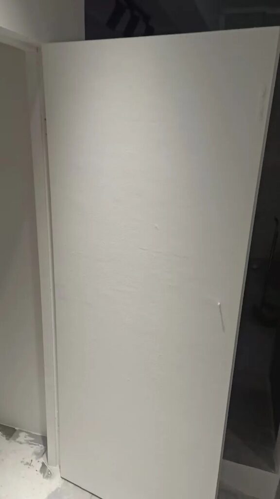 Final wall finish after stain-blocking treatment and repainting