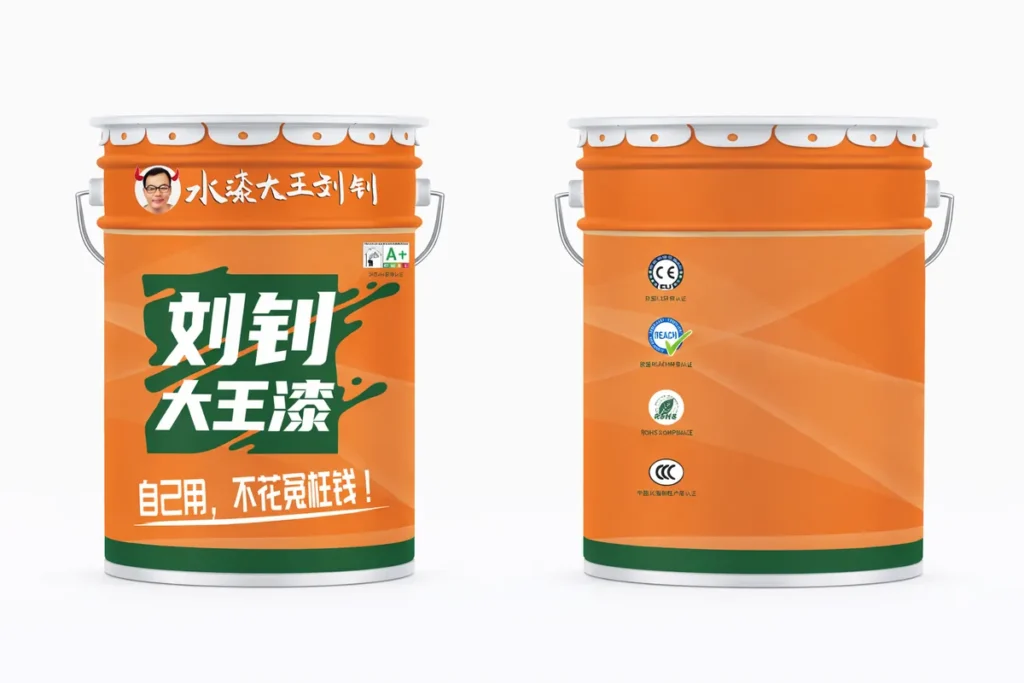 front and back view of interior paint brand packaging